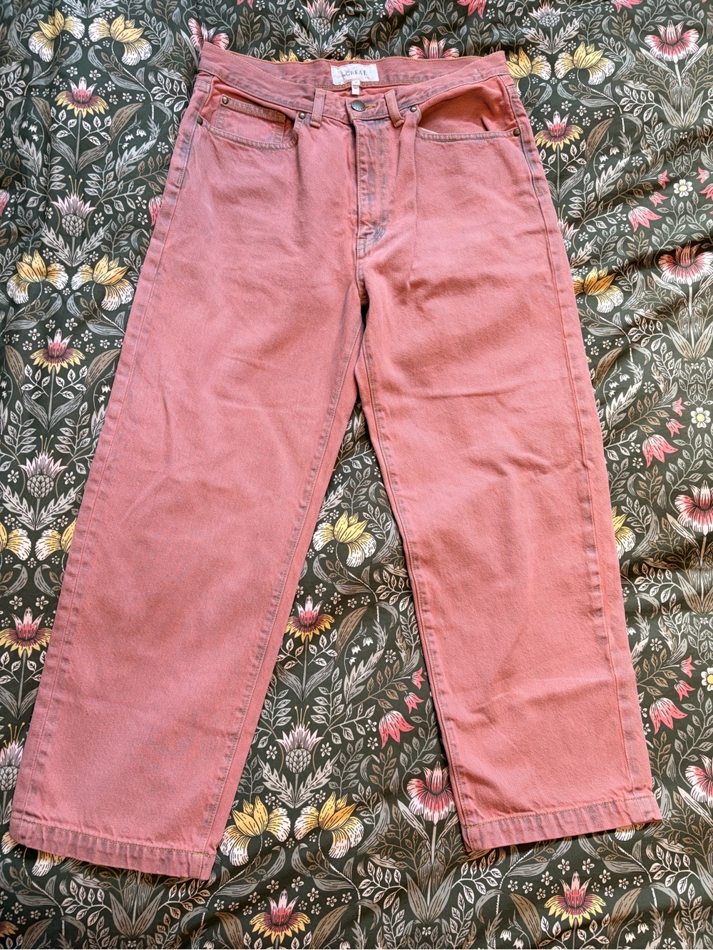 The Great. Billy Straight Leg Jeans | 29 Waist Pink Overdye | High Waist